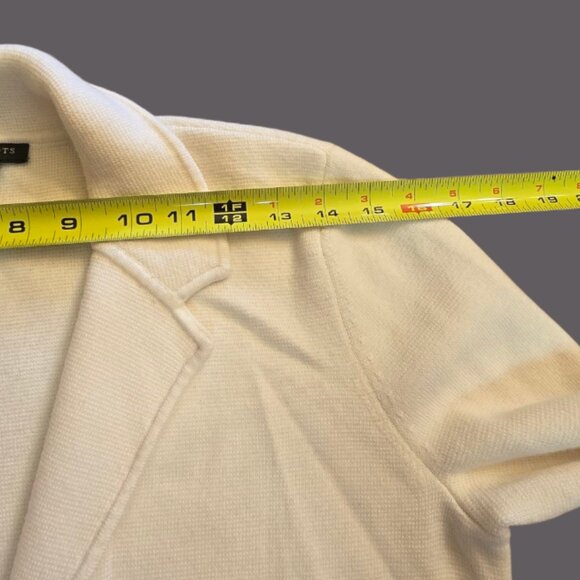 TALBOTS Cream  Notch Collar Sweater Blazer sz M Petite - Picture 6 of 9